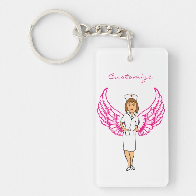Nurse Angel Wings Thunder_Cove Key Ring (Front)