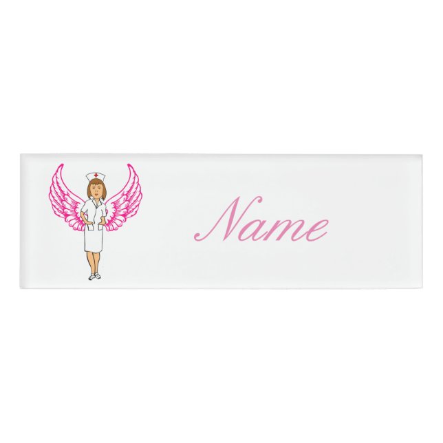 Nurse Angel Wings Thunder_Cove Name Tag (Front)