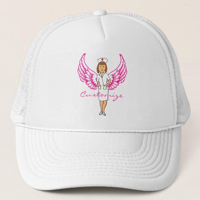 Nurse Angel Wings Thunder_Cove Trucker Hat (Front)