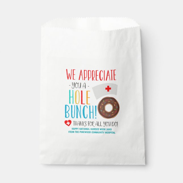 Nurse Appreciation Doughnut Treat Bags (Front)