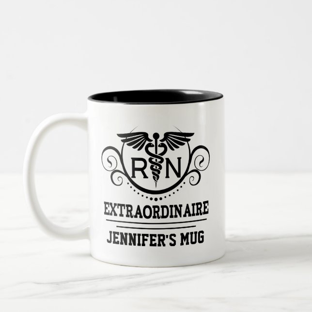 Nurse Appreciation Gift Personalized RN Two-Tone Coffee Mug (Left)