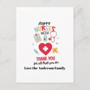 NURSE Appreciation Gift Tag Happy Nurses Week Gift Holiday Postcard
