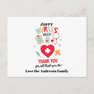 NURSE Appreciation Gift Tag Happy Nurses Week Gift Holiday Postcard