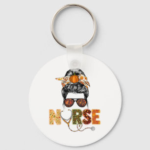 Nurse Autumn Fall Thanksgiving Stethocope Scrub Rn Key Ring