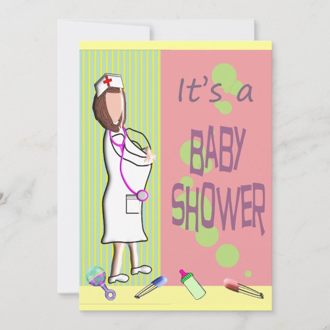 Nurse Baby Shower Invitations (Front)