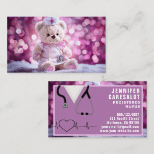 Nurse Bear RN, LVN, LPN, Caretaker Business Card