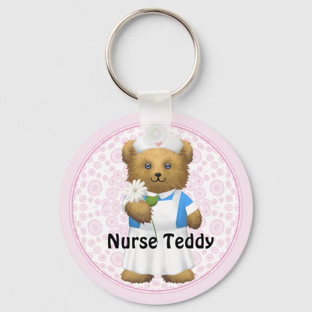 Nurse Bear - Teddy Bear Key Ring (Front)