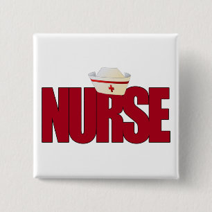NURSE BIGRED with Cap 15 Cm Square Badge