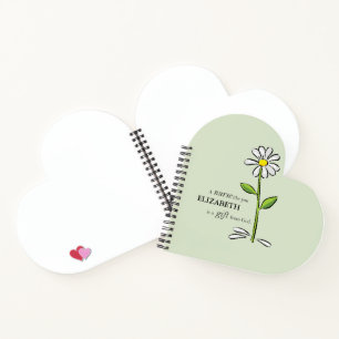 Nurse Birthday Religious Green Daisy Personalised Notebook