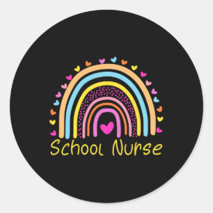 Nurse Boho Rainbow Nurse Day Back To School Nursin Classic Round Sticker