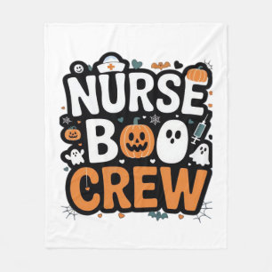Nurse Boo Crew Halloween Healthcare Hero Spooky Fleece Blanket