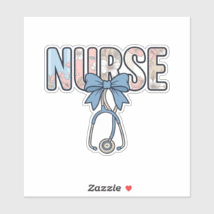 Nurse Bow Stethoscope Vintage Floral