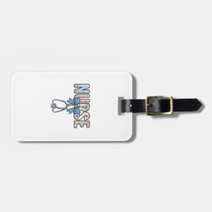 Nurse Bow Stethoscope Vintage Floral Luggage Tag