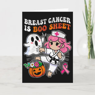 Nurse Breast Cancer Awareness Karate Fight Ghost H Card