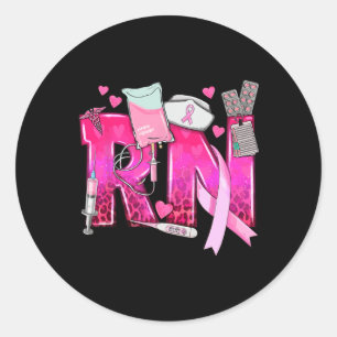 Nurse Breast Cancer Awareness Pink Ribbon Nursing  Classic Round Sticker