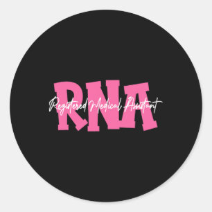 Nurse Breast Cancer Month Rma Registered Medical I Classic Round Sticker