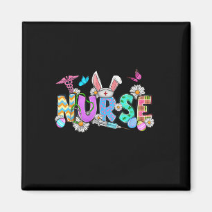 Nurse Bunny Ears Egg Stethoscope Cute Easter Scrub Magnet