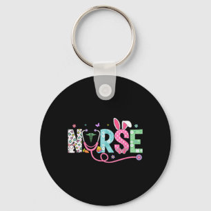 Nurse Bunny Ears Egg Stethoscope Easter Day Scrub Key Ring