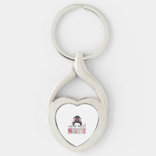 Nurse Bunny Easter Messy Bun Funny Nurse   Key Ring