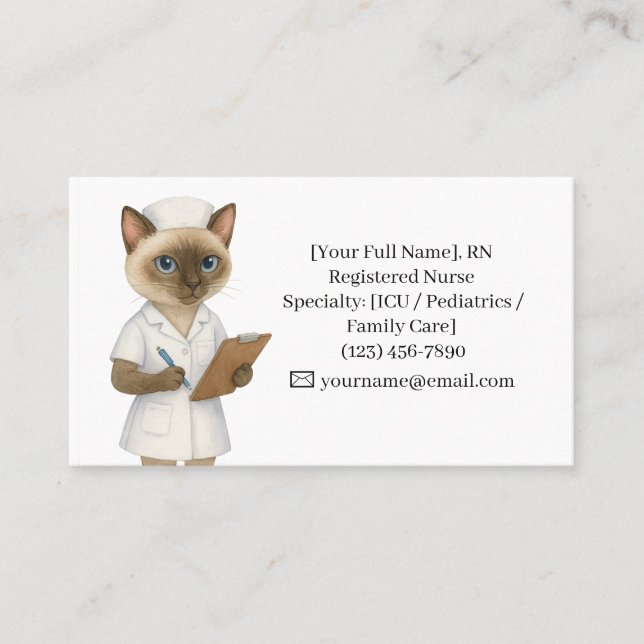 Nurse  business card (Front)