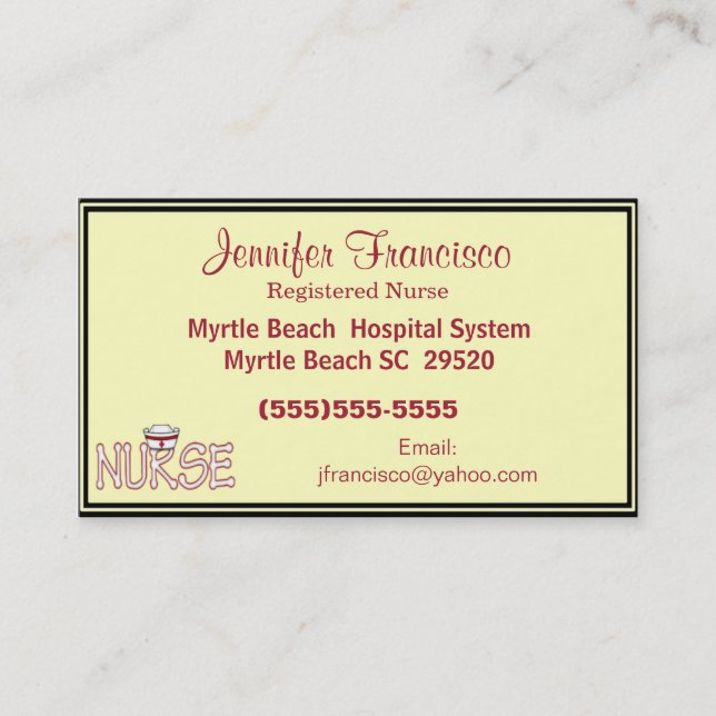 Nurse Business Card (Front)