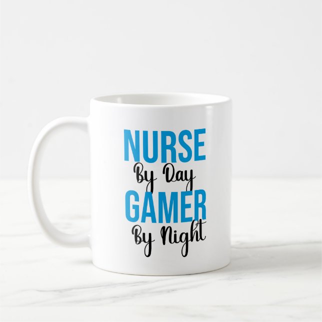 Nurse By Day Gamer By Night Coffee Mug (Left)