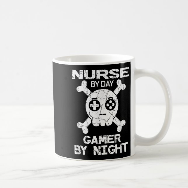 Nurse By Day Gamer By Night - Gaming Quote  Coffee Mug (Right)
