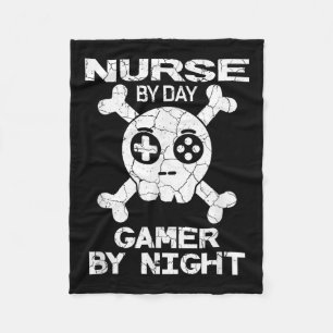 Nurse By Day Gamer By Night - Gaming Quote  Fleece Blanket