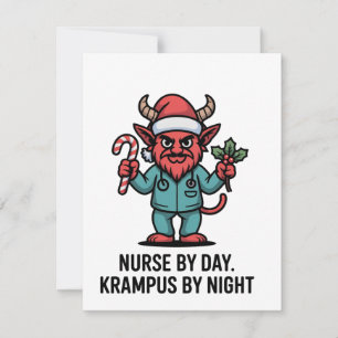 Nurse by Day Krampus by Night Nursing Nurse Card