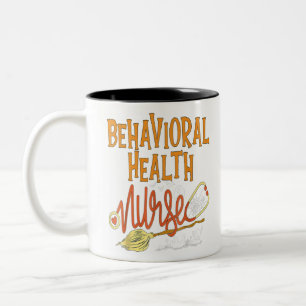 Nurse By Day Witch By Night Funny Halloween Nurses Two-Tone Coffee Mug