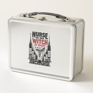 Nurse By Day Witch By Night Halloween Design_1 Metal Lunch Box
