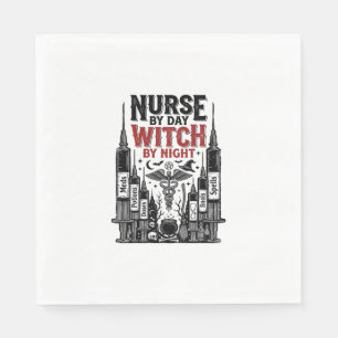 Nurse By Day Witch By Night Halloween Design_1 Napkin