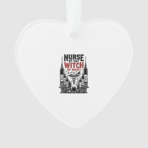 Nurse By Day Witch By Night Halloween Design_1 Ornament
