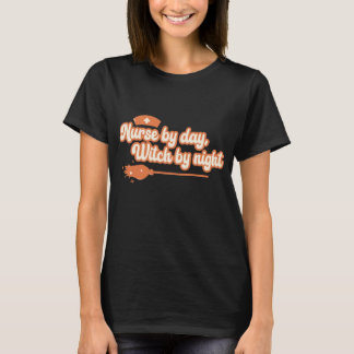 Nurse By Day, Witch By Night Halloween Nurse T-Shirt