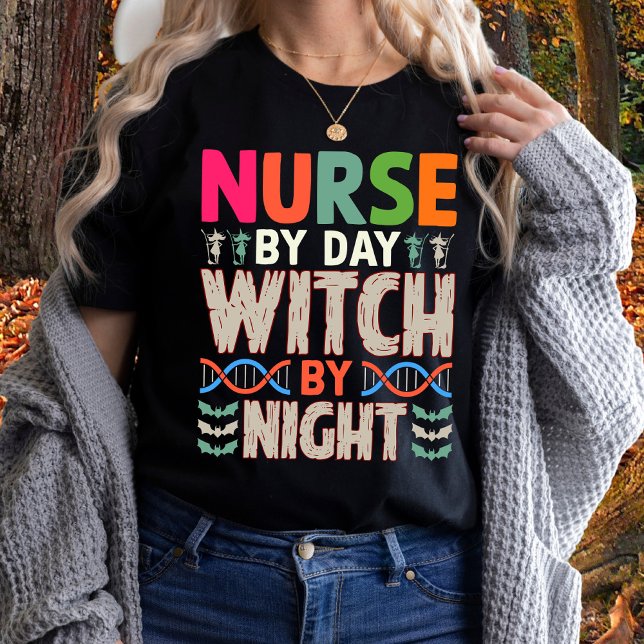 Nurse by Day Witch by Night Halloween Nursing T-Shirt (Creator Uploaded)