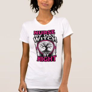 Nurse By Day Witch By Night Halloween Shirt Design