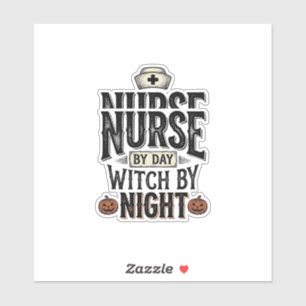 Nurse By Day Witch By Night Halloween Shirt Design