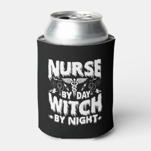 Nurse By Day Witch By Night-Nurse-Halloween-Funny Can Cooler