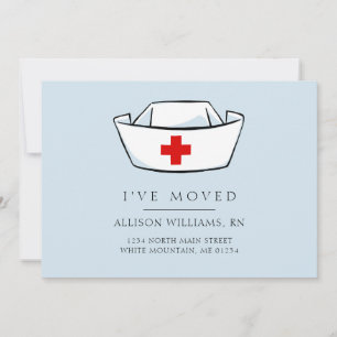 Nurse Cap Blue Moving Announcement
