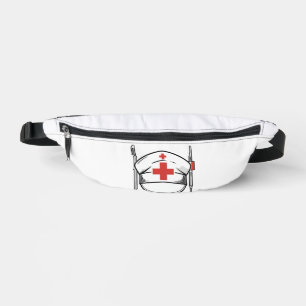 Nurse Cap with Red Cross and Medical Tools Design Bum Bags