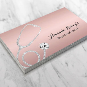 Nurse Caregiver Elegant Rose Gold Medical Business Card