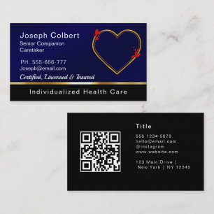 Nurse Caregiver Modern Blue Medical Care  Business Card