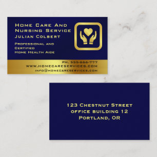 Nurse Caregiver Modern Golden Medical Care  Business Card