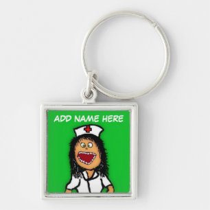 Nurse Cartoon Key Ring