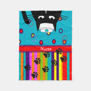 Nurse Cat Fleece Blanket Cat Nurse #14