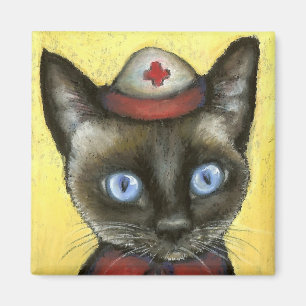 Nurse cat magnet