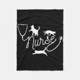 Nurse Cat Mum - Rn Nurse And Cat Lovers Fleece Blanket
