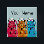 Nurse Cats Name Badge Pins Customisable IV<br><div class="desc">Nurse Cats Name Badge Pins,   adorable nurse cats wearing stethoscopes,  name badges and nurse caps. A fun name badge to wear to work.</div>