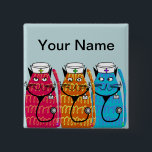 Nurse Cats Name Badge Pins Customisable IV<br><div class="desc">Nurse Cats Name Badge Pins,   adorable nurse cats wearing stethoscopes,  name badges and nurse caps. A fun name badge to wear to work.</div>