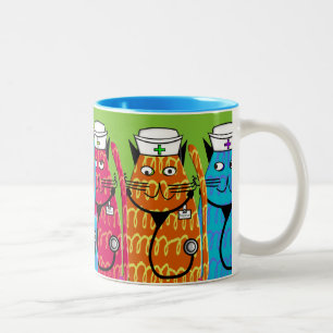 Nurse Cats Two-Tone Coffee Mug
